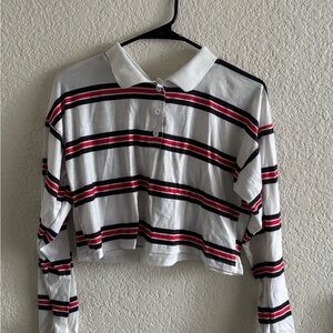 Striped Long Sleeve Crop Top